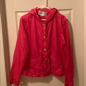 Lightweight pink poncho, size XL.